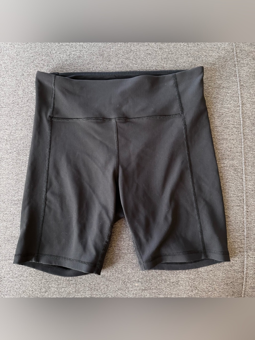 Lululemon athletica Black High-Rise Align Bike Shorts 8” Ribbed Athletic Sports